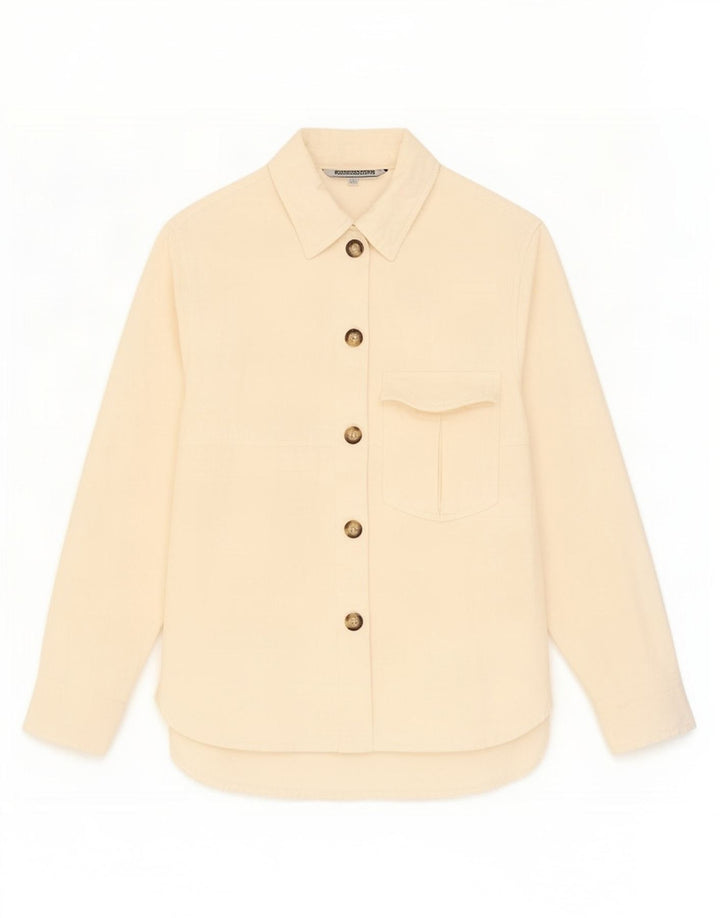 Zara Dameskjorte UK 10 Lille Beige Bomuld