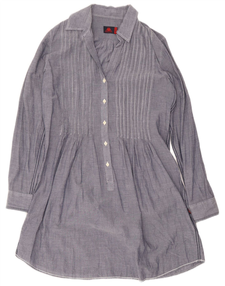Kappa Dame Pullover Shirt Dress UK 14 Medium Blue Cotton