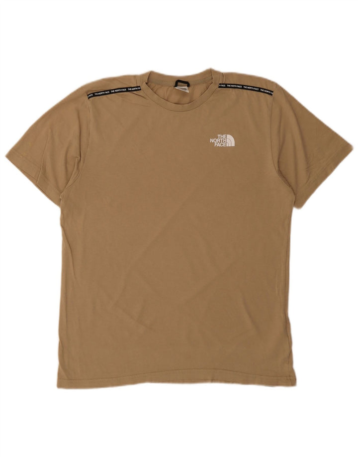 THE NORTH FACE Mens Graphic T-Shirt Top Medium Beige Cotton