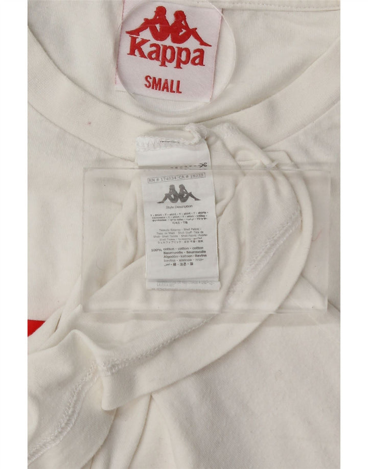 KAPPA Herre grafisk T-shirt Top Lille hvid bomuld