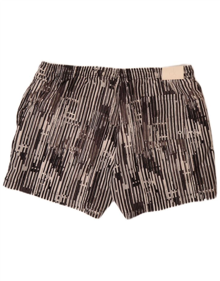CALVIN KLEIN Mens Swimming Shorts XL  Black Striped Polyester