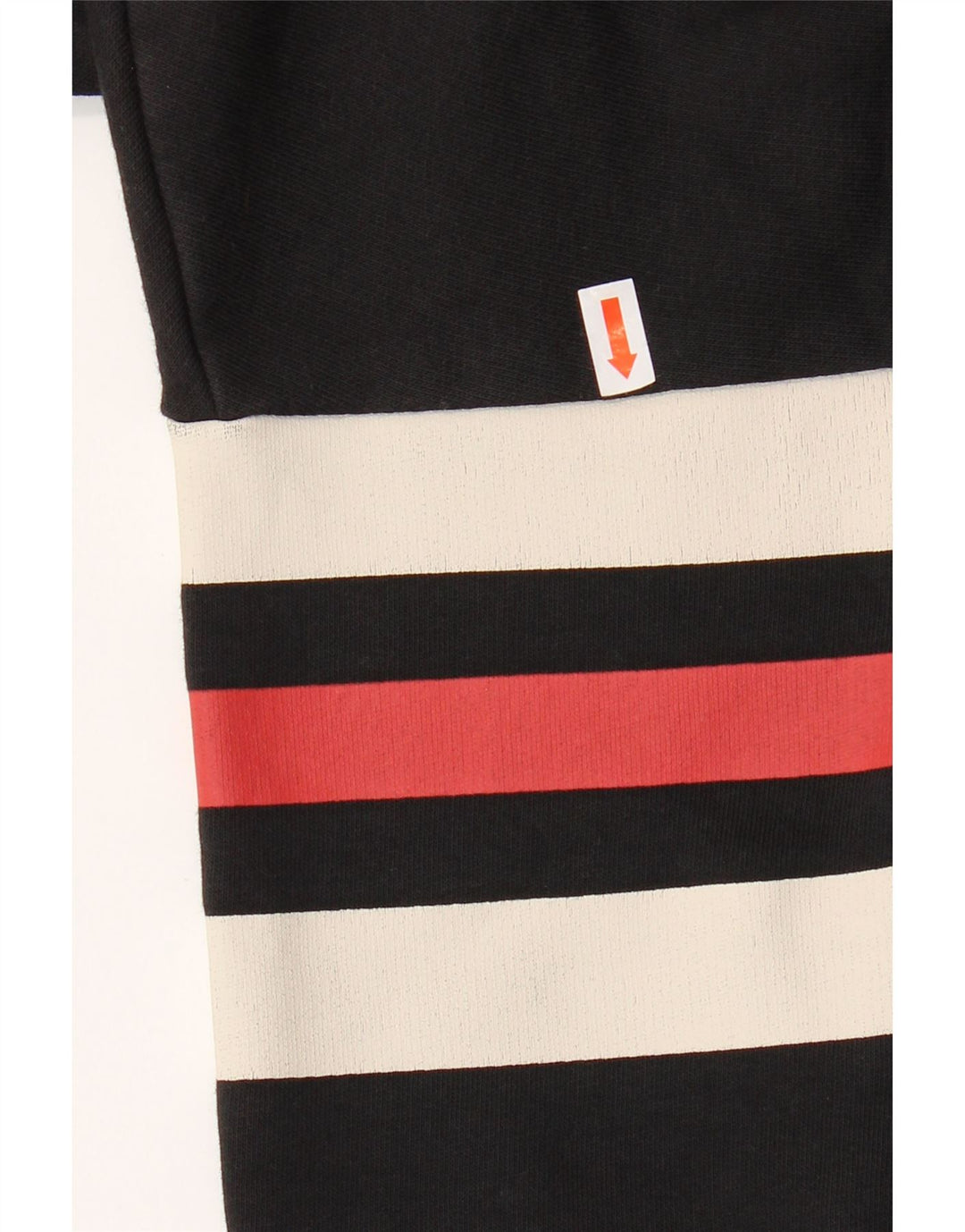 GUESS Womens Oversized Graphic Sweatshirt Jumper UK 6 XS Black Striped