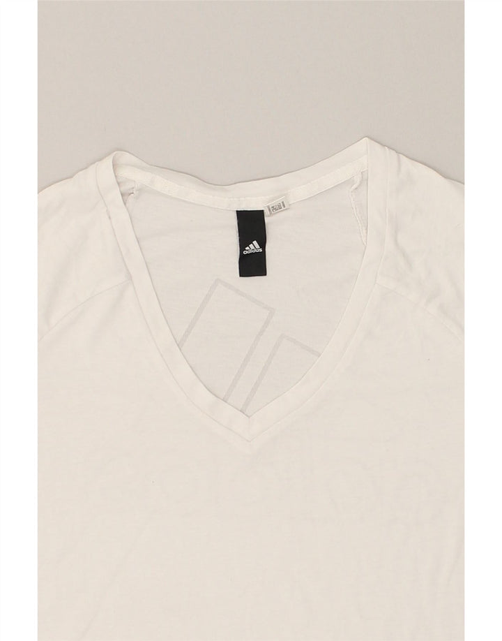 ADIDAS Womens T-Shirt Top UK 10 Small White | Vintage Adidas | Thrift | Second-Hand Adidas | Used Clothing | Messina Hembry 