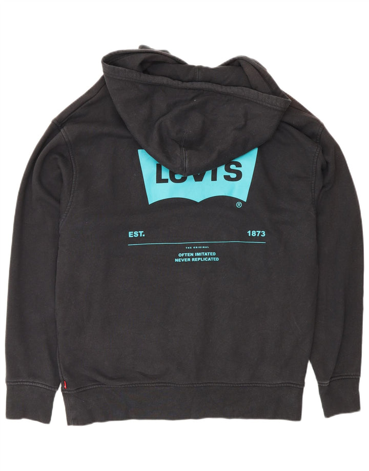 Levi's Herre grafisk Relaxed Fit Hoodie Jumper Medium Sort Bomuld