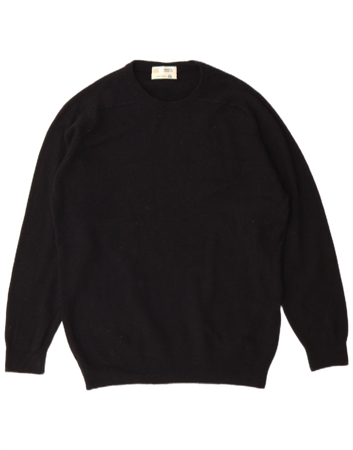 Marks & Spencer Herre sweater med rund hals, lille sort lammeuld