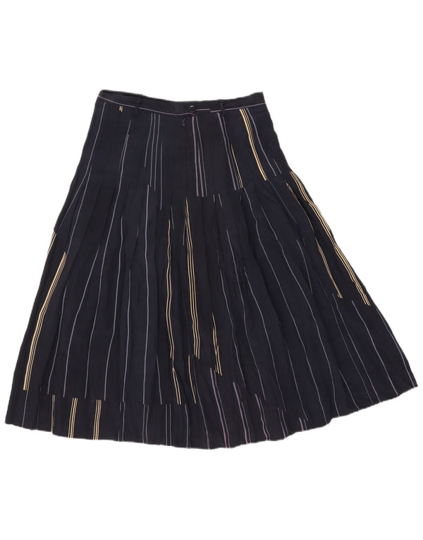 Vintage plisseret nederdel til kvinder EU 40 Medium W27 Marineblå stribet