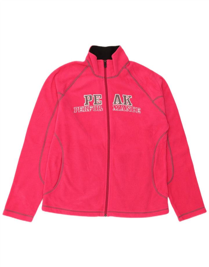 PEAK PERFORMANCE Dame grafisk fleecejakke UK 18 XL Pink Polyester