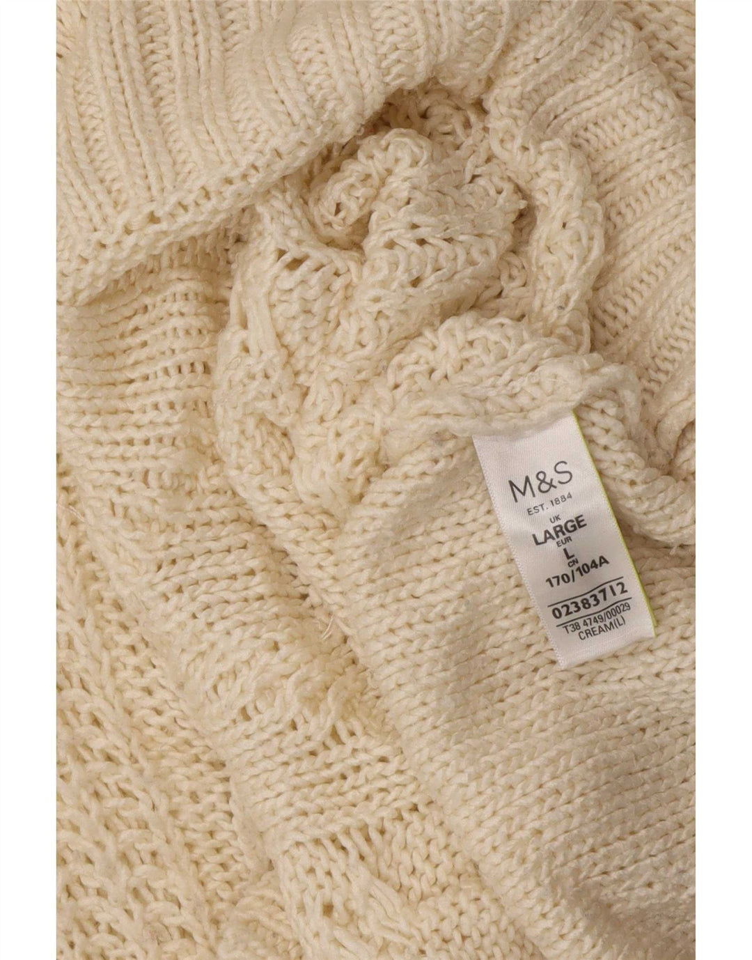 Marks & Spencer Dame Turtle Neck Jumper Sweater UK 16 Stor Beige Akryl