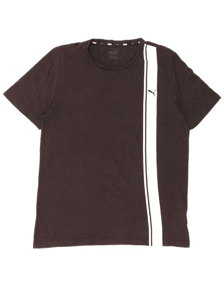 Puma Herre T-Shirt Top Stor Sort Colourblock Bomuld