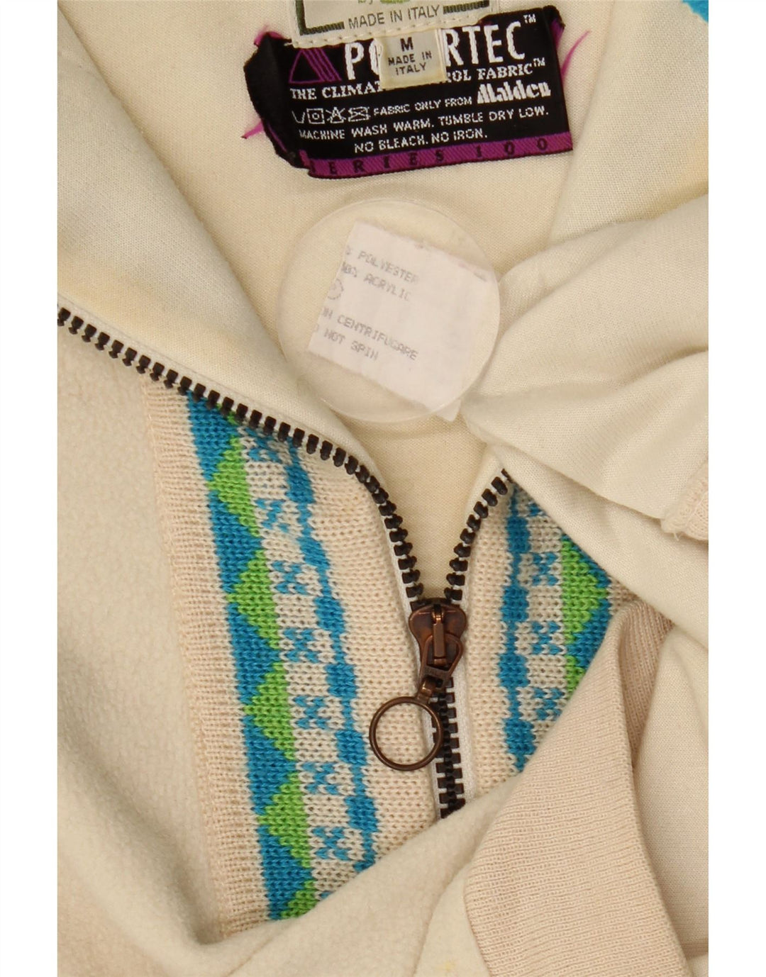 Silvy Herre Polartec Fleece Jumper med lynlås Medium Beige Fair Isle Polyester