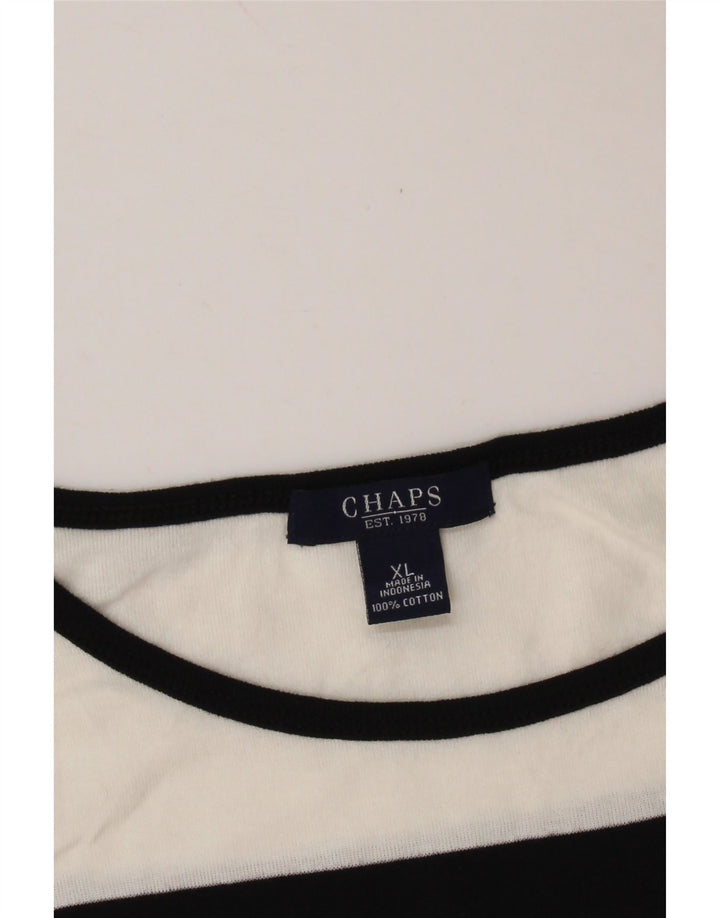 CHAPS Damevest Top UK 18 XL Hvidstribet bomuld