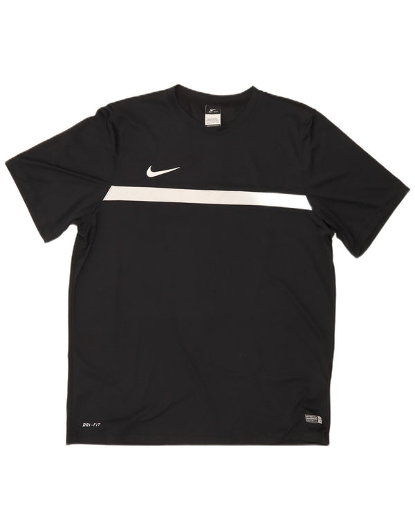 Nike Herre Dri Fit T-Shirt Top 2XL Sort Colourblock Polyester