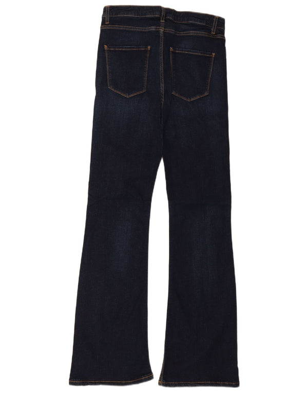 Zara Dame Slim Flared Jeans EU 40 Medium W30 L32 Marineblå Bomuld