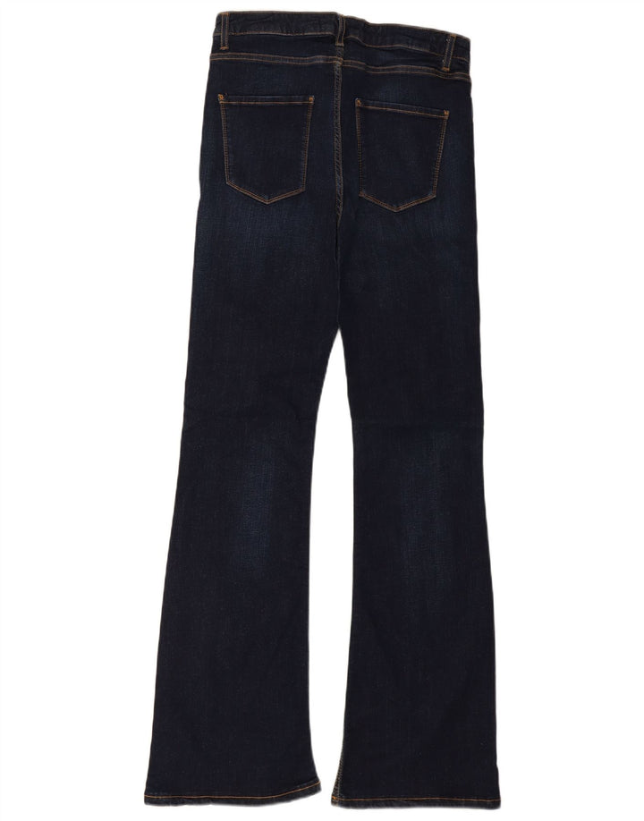 Zara Dame Slim Flared Jeans EU 40 Medium W30 L32 Marineblå Bomuld