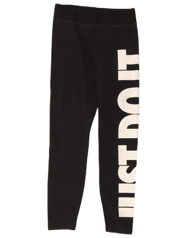 Nike Dame Grafiske Leggings UK 12 Medium Sort Polyester