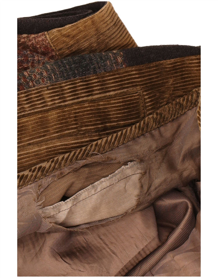 Vintage herrevest UK 40 Medium Brown Patchwork Polyester