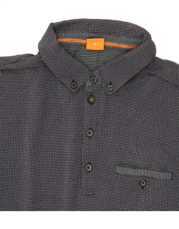 HUGO BOSS Mens Polo Shirt Medium Navy Blue Spotted Vintage Hugo Boss and Second-Hand Hugo Boss from Messina Hembry 