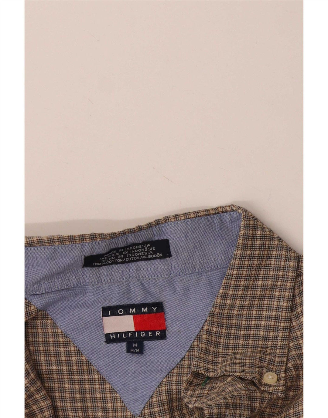 Tommy Hilfiger herreskjorte medium brun ternet bomuld
