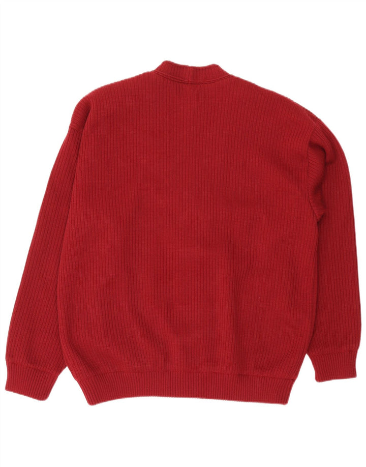 Almira Herre Cardigan Sweater IT 52 Stor Rød Merinould