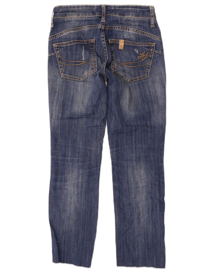 Liu Jo Kvinders Distressed Cropped Jeans W24 L24 Blå