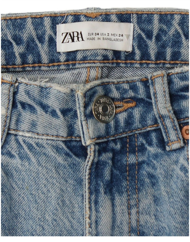 ZARA Tapered Jeans til kvinder EU 34 2XS W24 L26 Blå Bomuld