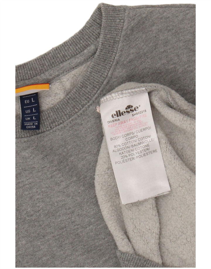 Ellesse Herre Sweatshirt Jumper Stor Grå Bomuld