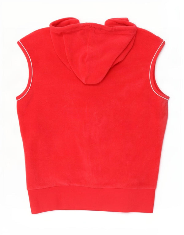 Reebok Dame Ærmeløs Hættetrøje Sweater UK 16 Stor rødstribet bomuld