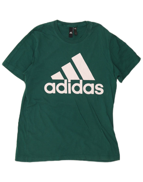 ADIDAS Grafisk T-shirt top til mænd Stor grøn bomuld