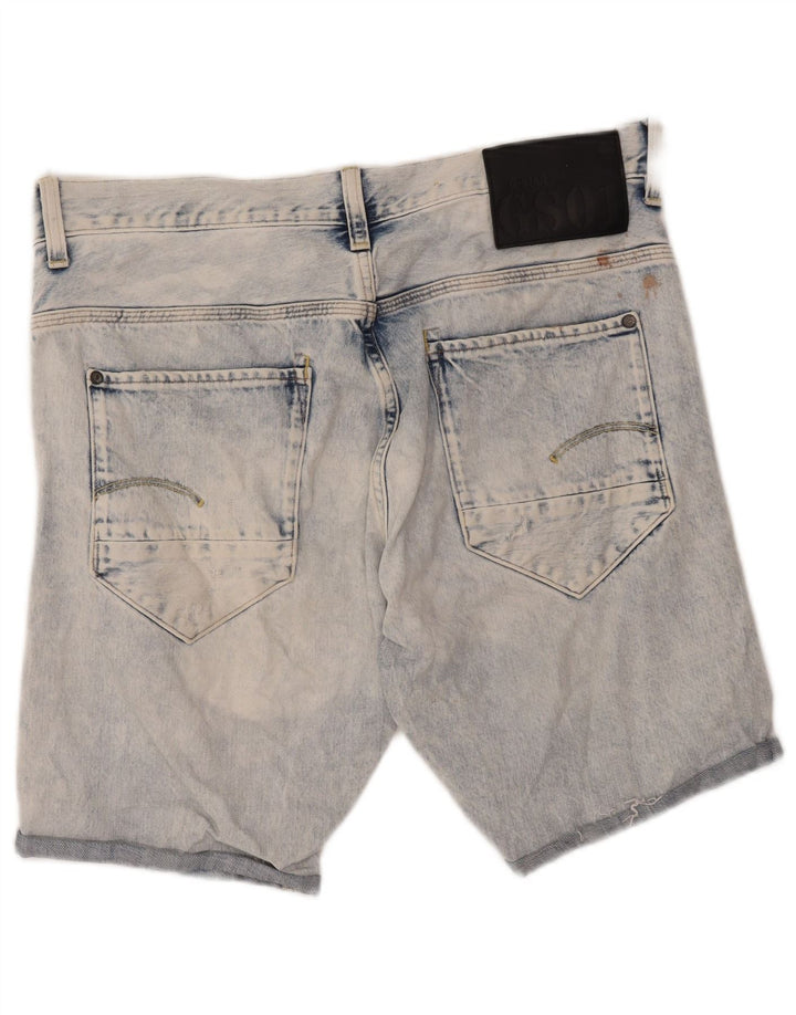 G-Star Womens Acid Wash Distressed Denim Shorts W36 XL Blå