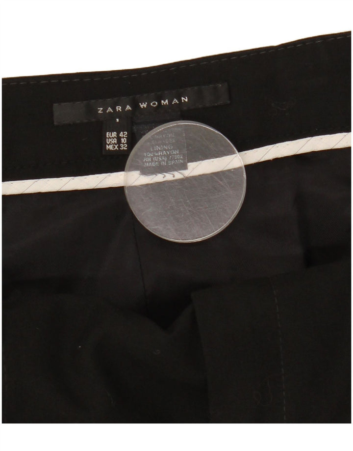 Zara Dame A-Line nederdel EU 42 Large W32 Black Rayon