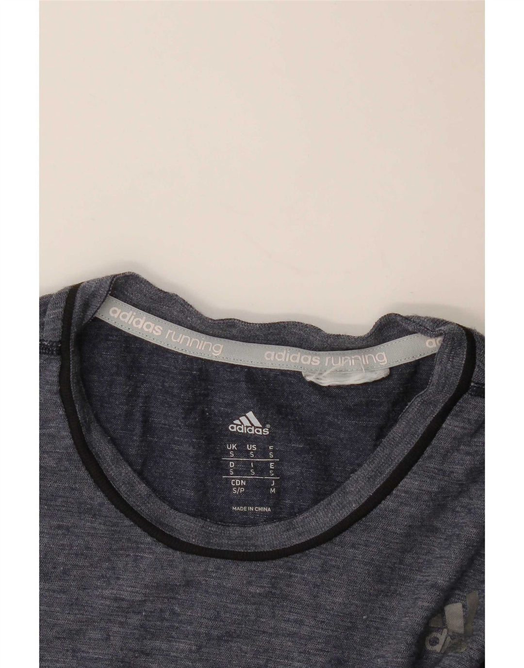 Adidas Running T-Shirt Top Lille Marineblå Stribet