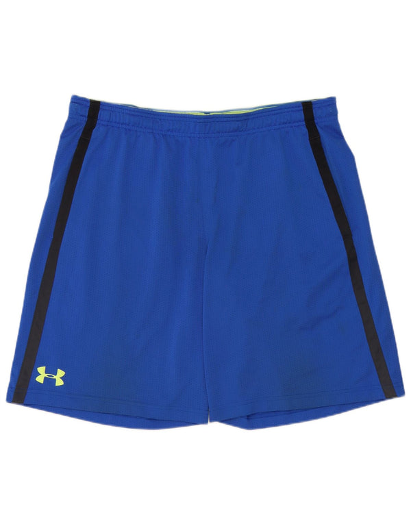 Under Armour Herre Loose Fit Sportshorts XL Blå Stribet Polyester