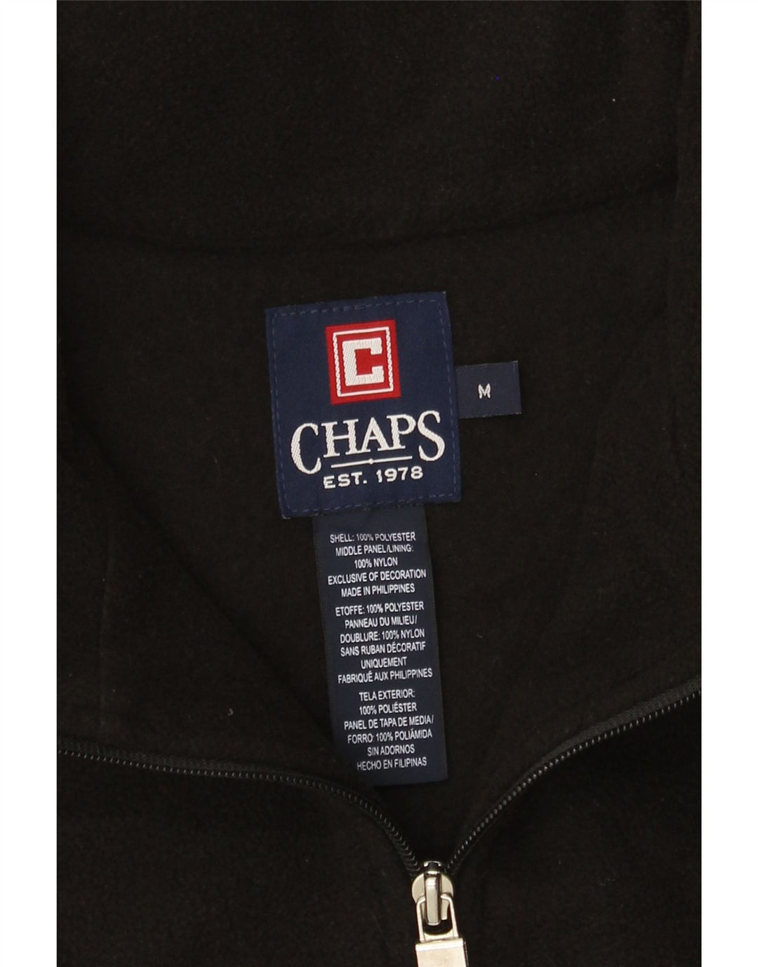 Chaps Herre Fleecejakke UK 38 Medium Sort Polyester