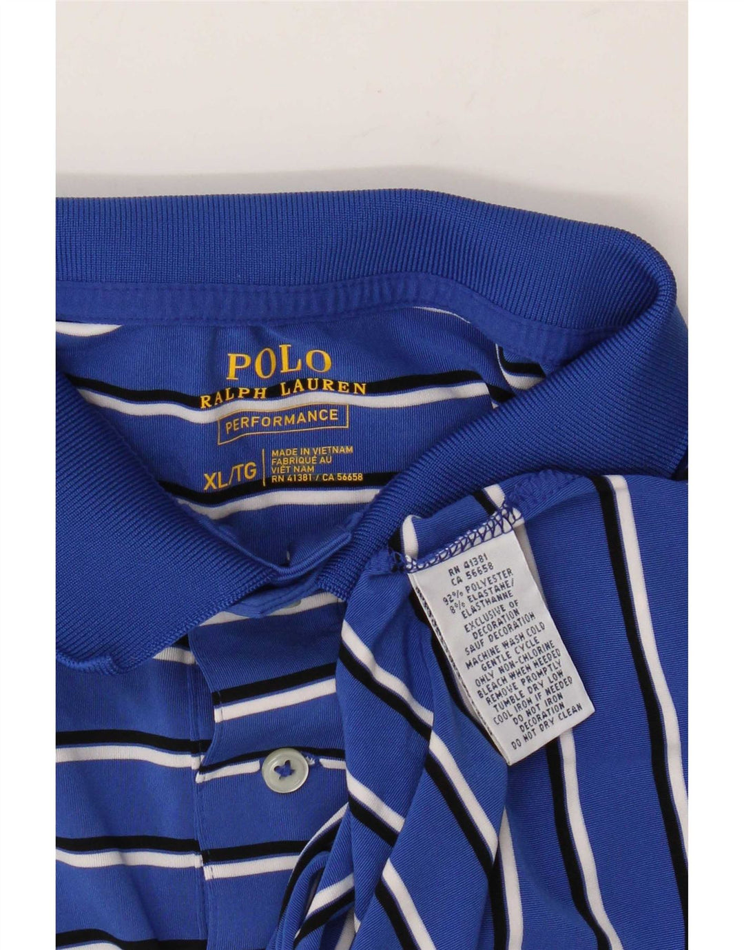 Polo Ralph Lauren herreskjorte XL blå stribet polyester