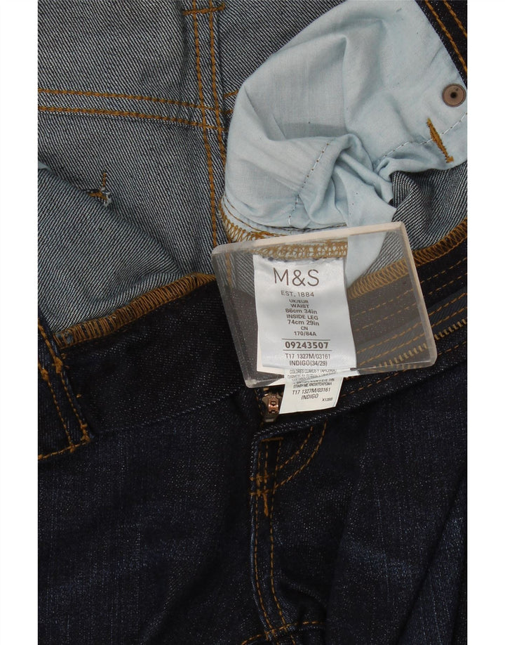 Marks & Spencer Herre Slim Jeans W34 L29 Marineblå Bomuld