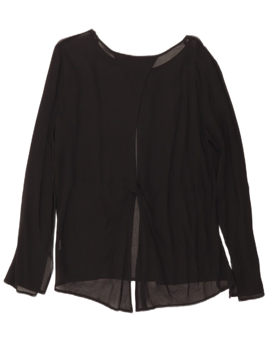 Zara Dame Langærmet Bluse Top UK 14 Large Black