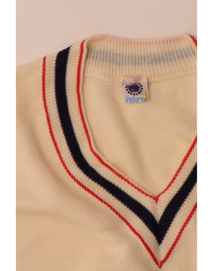 Vintage herrevest tanktop lille beige akryl