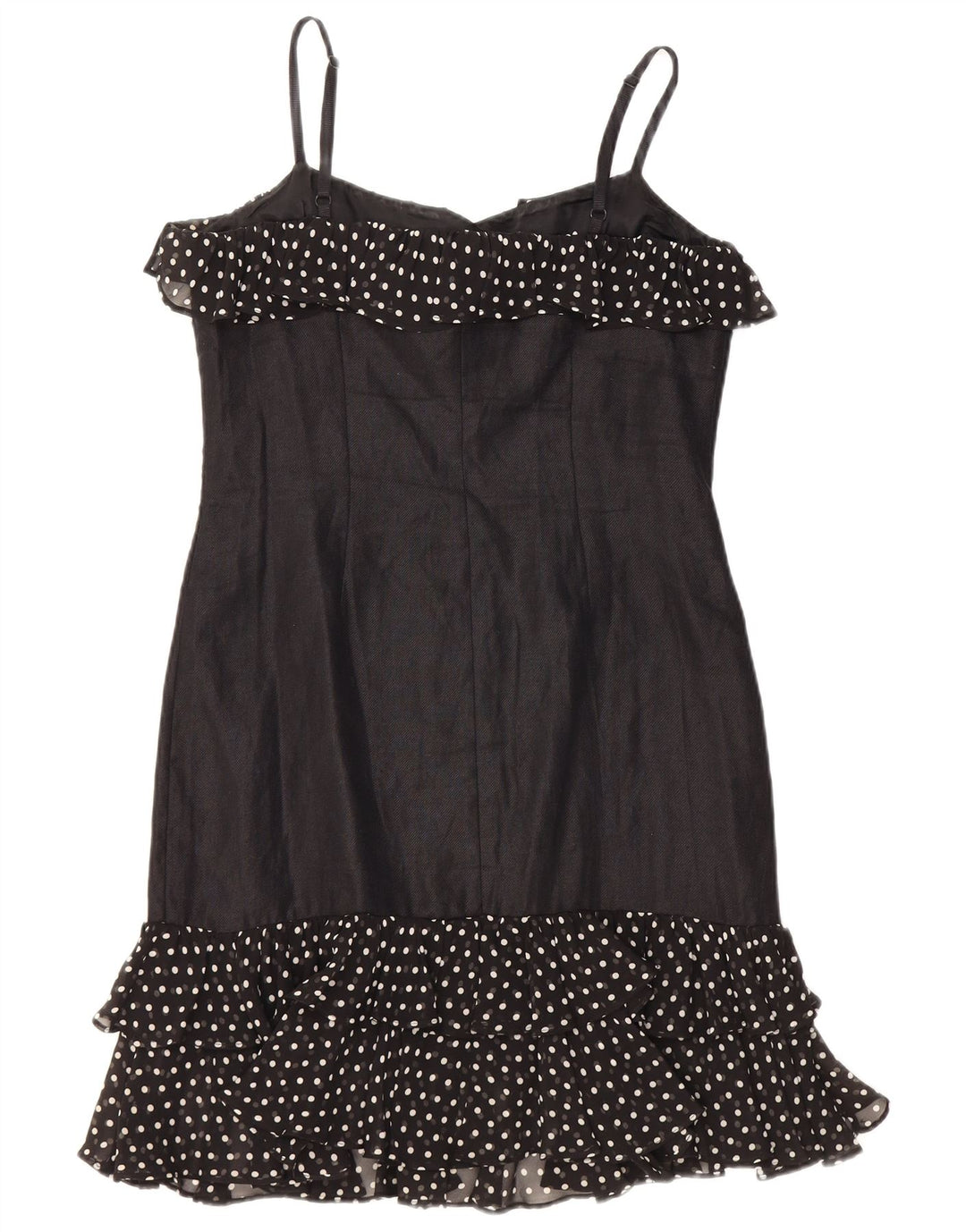 LUISA SPAGNOLI Dame Slip Dress IT 44 Medium Black Polka Dot Linned