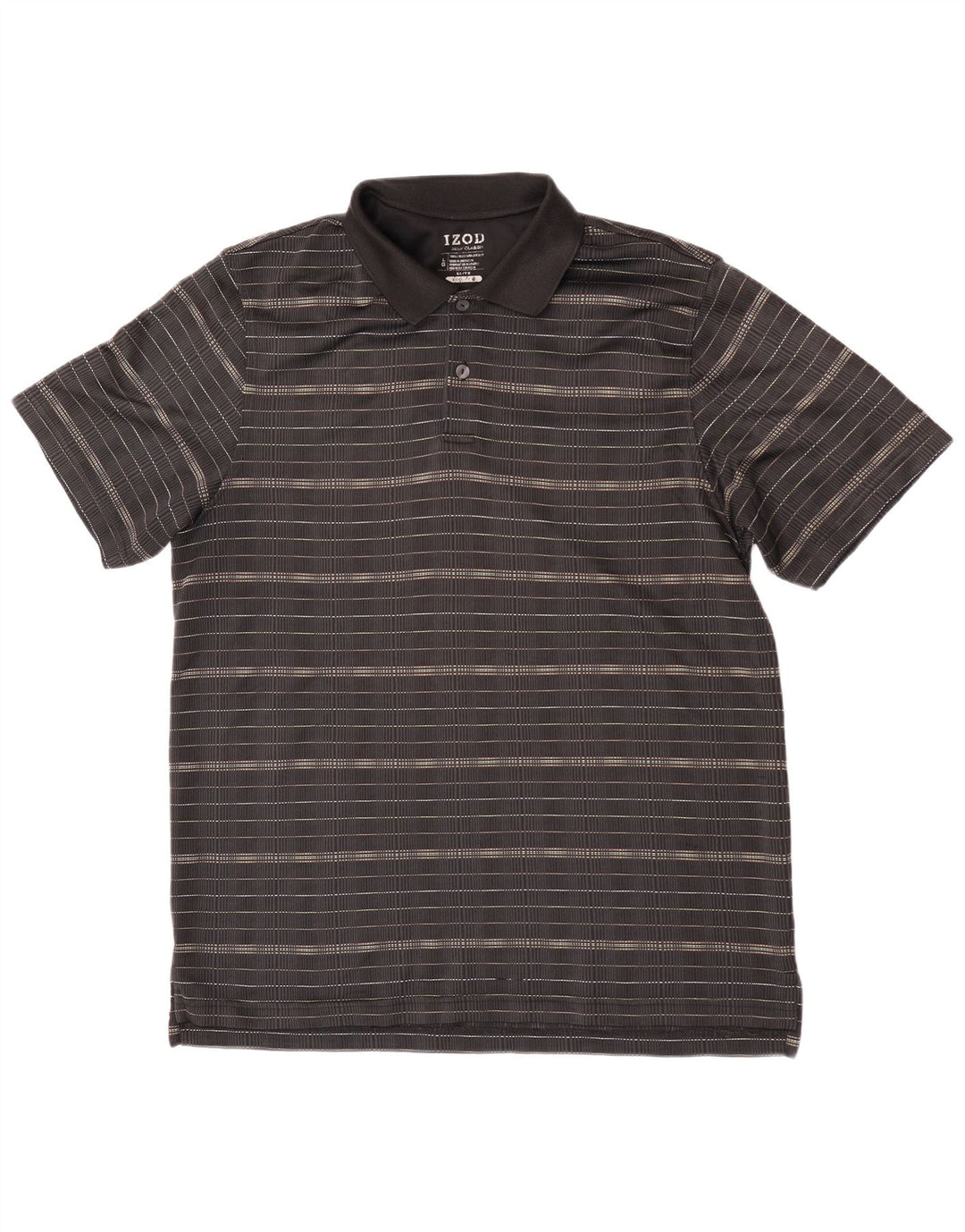Izod Poloshirt til mænd Stor sort stribet polyester