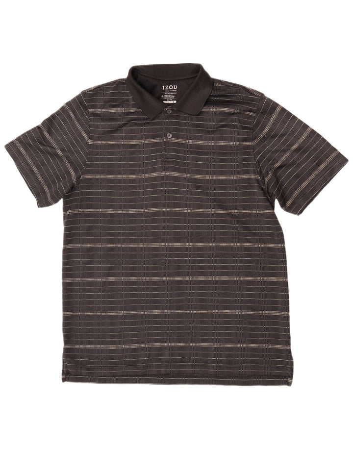 Izod Poloshirt til mænd Stor sort stribet polyester