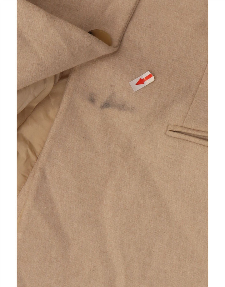 Massimo Dutti Dame 1 Knap Blazer Jakke EU 36 XS Beige Uld