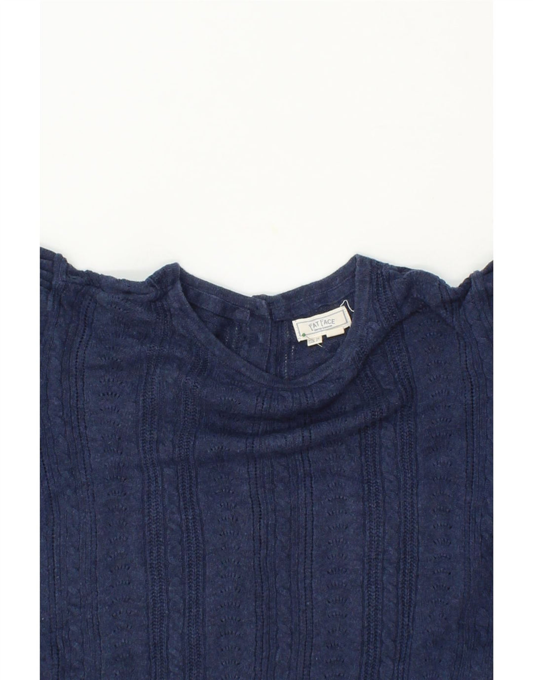 FAT FACE Womens Blouse Top UK 10 Small Navy Blue Cotton Vintage Fat Face and Second-Hand Fat Face from Messina Hembry 