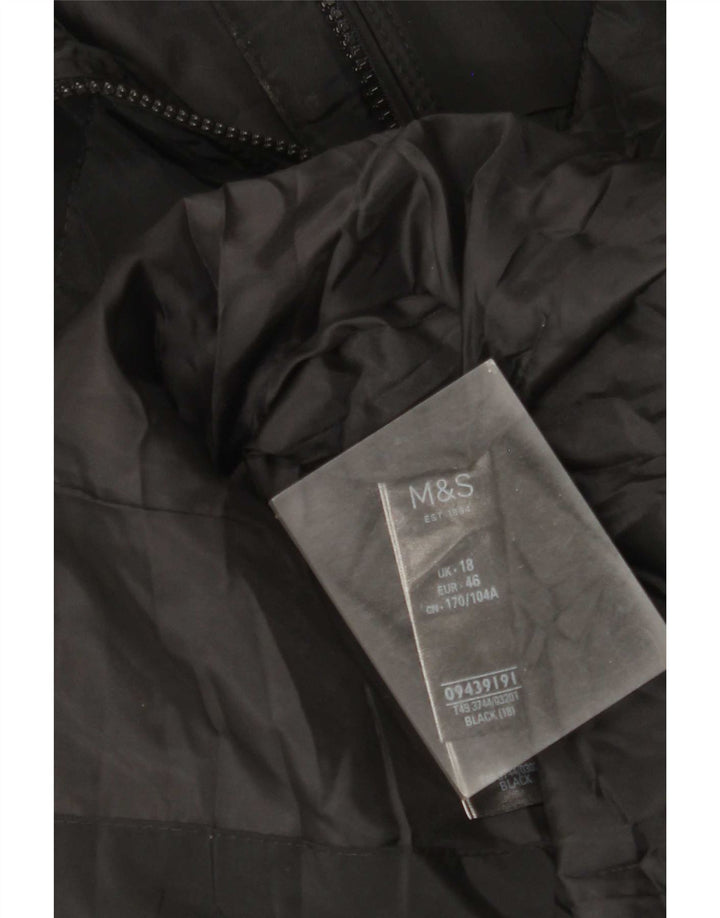Marks & Spencer Polstret Frakke til kvinder UK 18 XL Sort Polyester