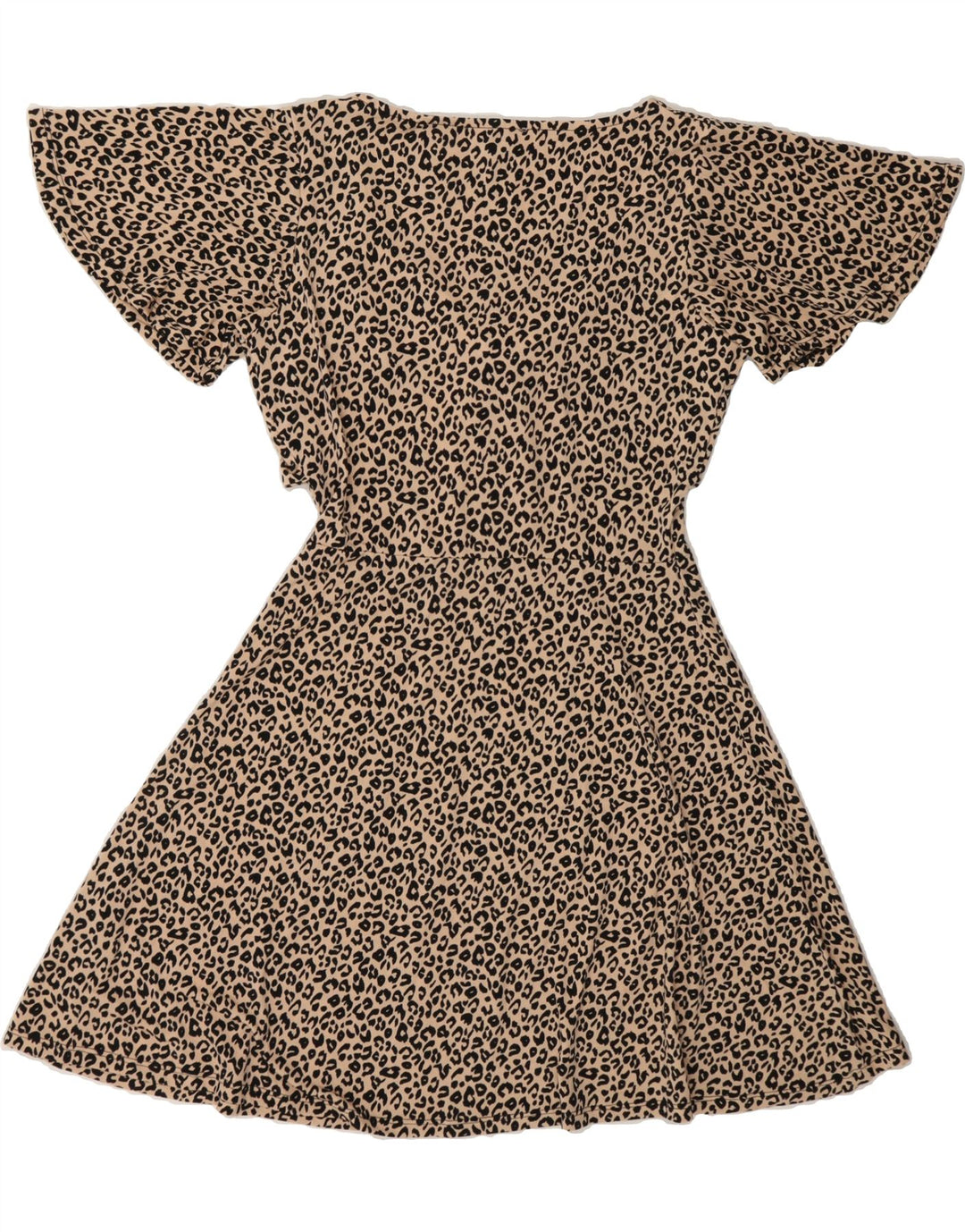 OASIS Womens Basic Dress UK 10 Small Beige Animal Print Polyester Vintage Oasis and Second-Hand Oasis from Messina Hembry 
