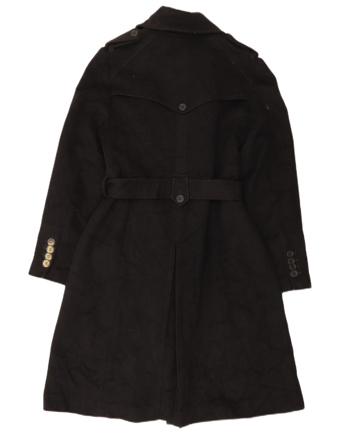 Karen Millen Dame Trench Coat UK 14 Stor sort lammeuld