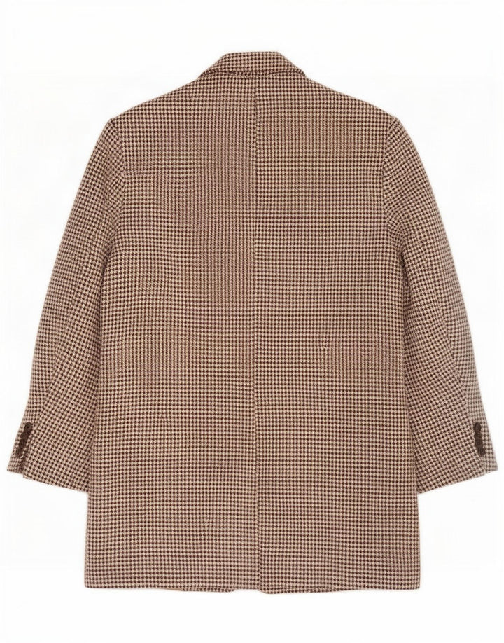 Zara Dame 2-knaps oversize blazerjakke UK 6 XS Brun Houndstooth