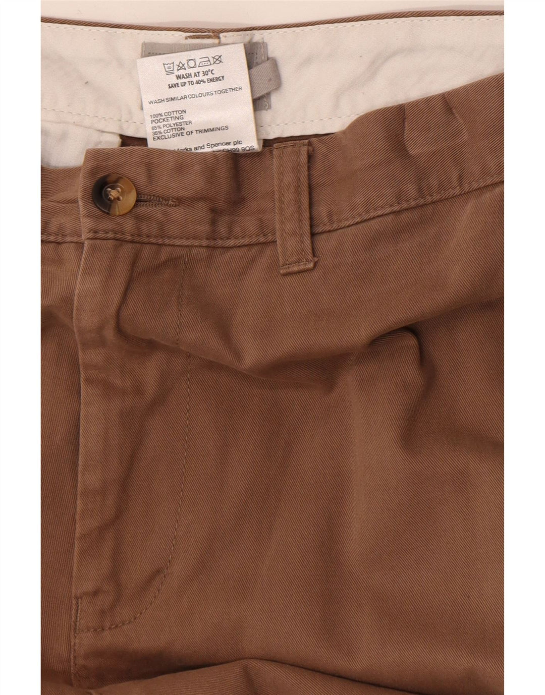 Marks & Spencer Herre Regular Fit Chinobukser W36 L29 Brun bomuld