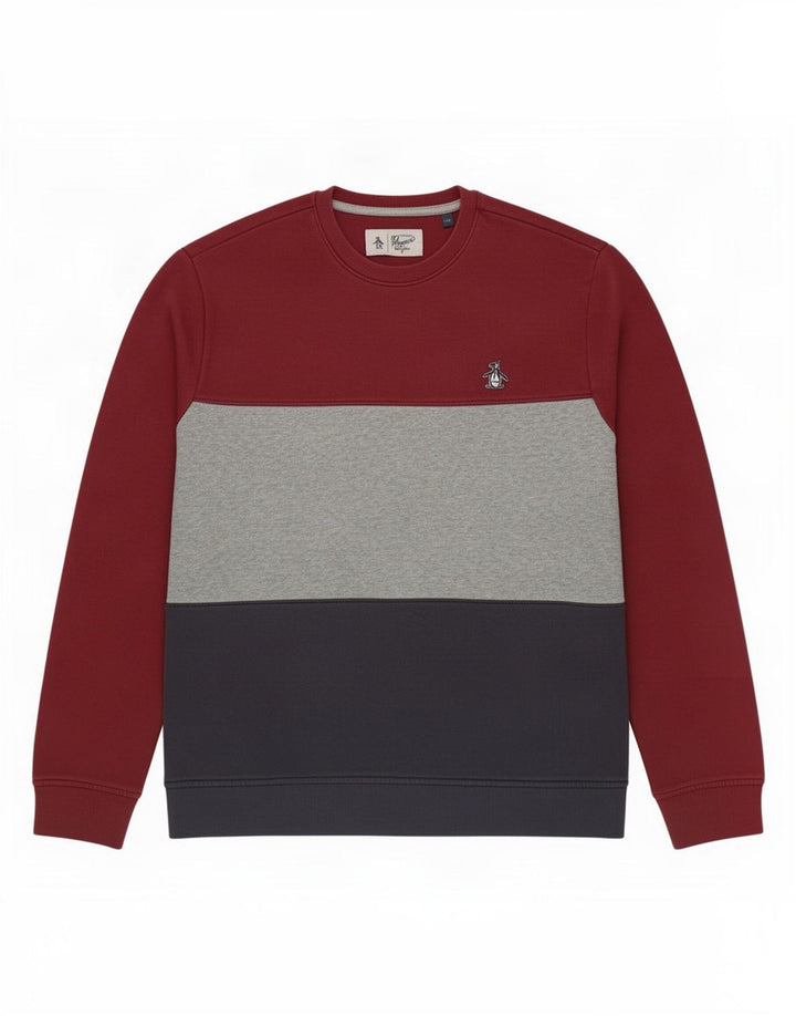 Penguin Herre Sweatshirt Jumper Stor flerfarvet Colourblock Bomuld