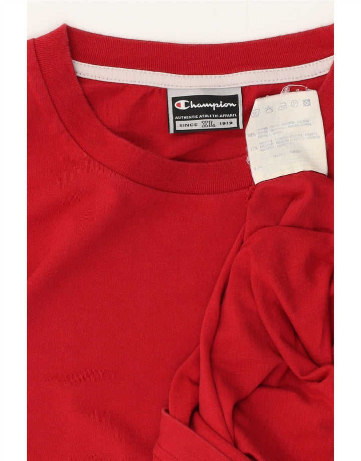 CHAMPION Herre T-Shirt Top XL Rød Bomuld