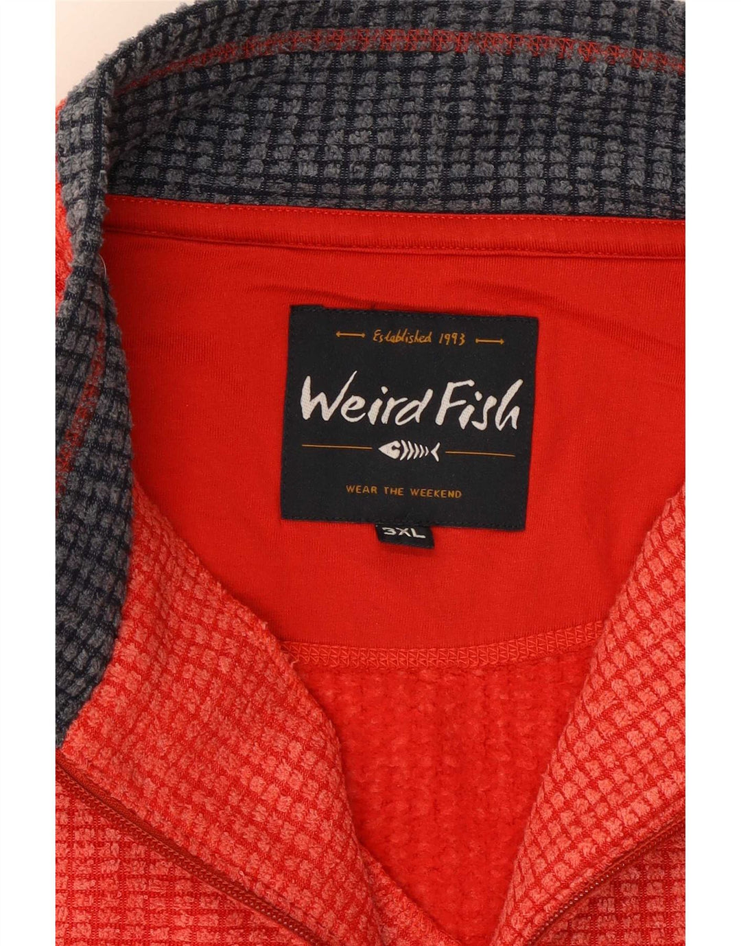 Weird Fish Sweatshirt med lynlås til mænd 3XL Rød Polyester